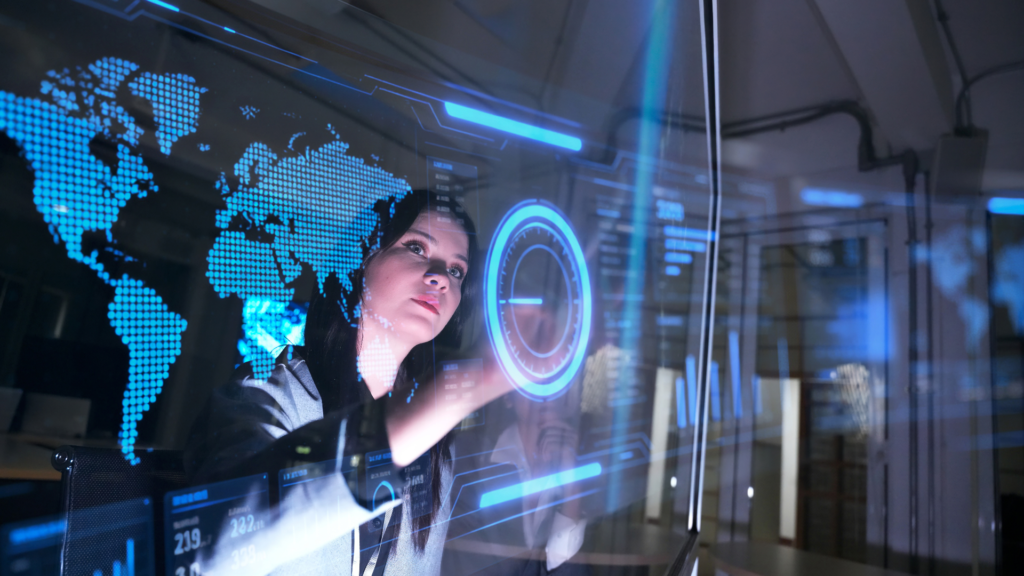 Technology Trends in 2026: Innovations Reshaping the Digital World a split screen showing graduates holding degrees on one side and professionals working on laptops with technical tools on the other. (5)